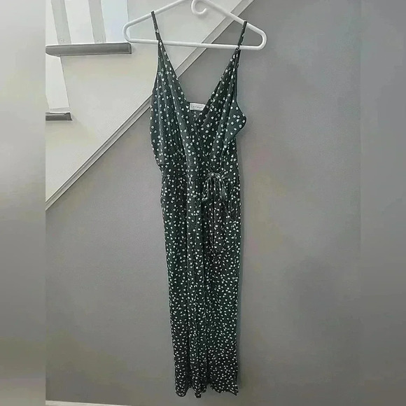 Kaileigh Rochelle Green Floral  Knit Jumpsuit NWOT XLP  Petite Fall Colors - Picture 3 of 8